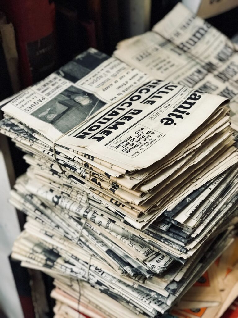 stacks of newspaper