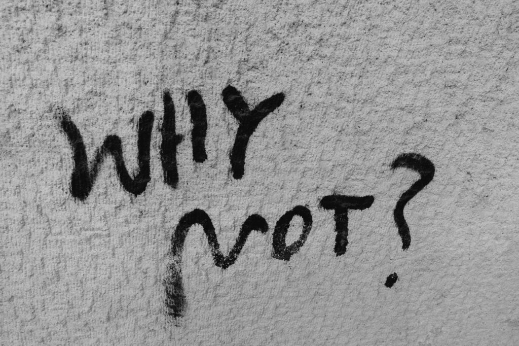 Graffiti that say "why not?"